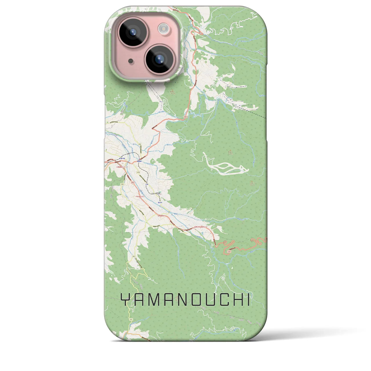【山ノ内(長野県)】地図柄iPhoneケース(バックカバータイプ)