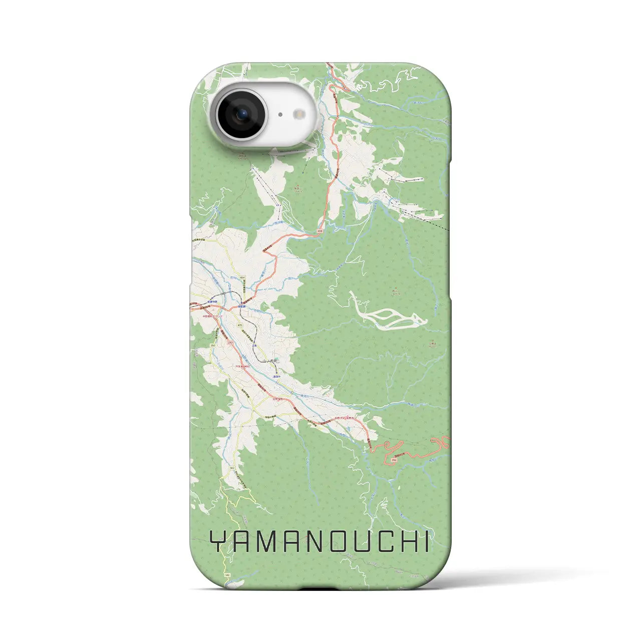 【山ノ内(長野県)】地図柄iPhoneケース(バックカバータイプ)