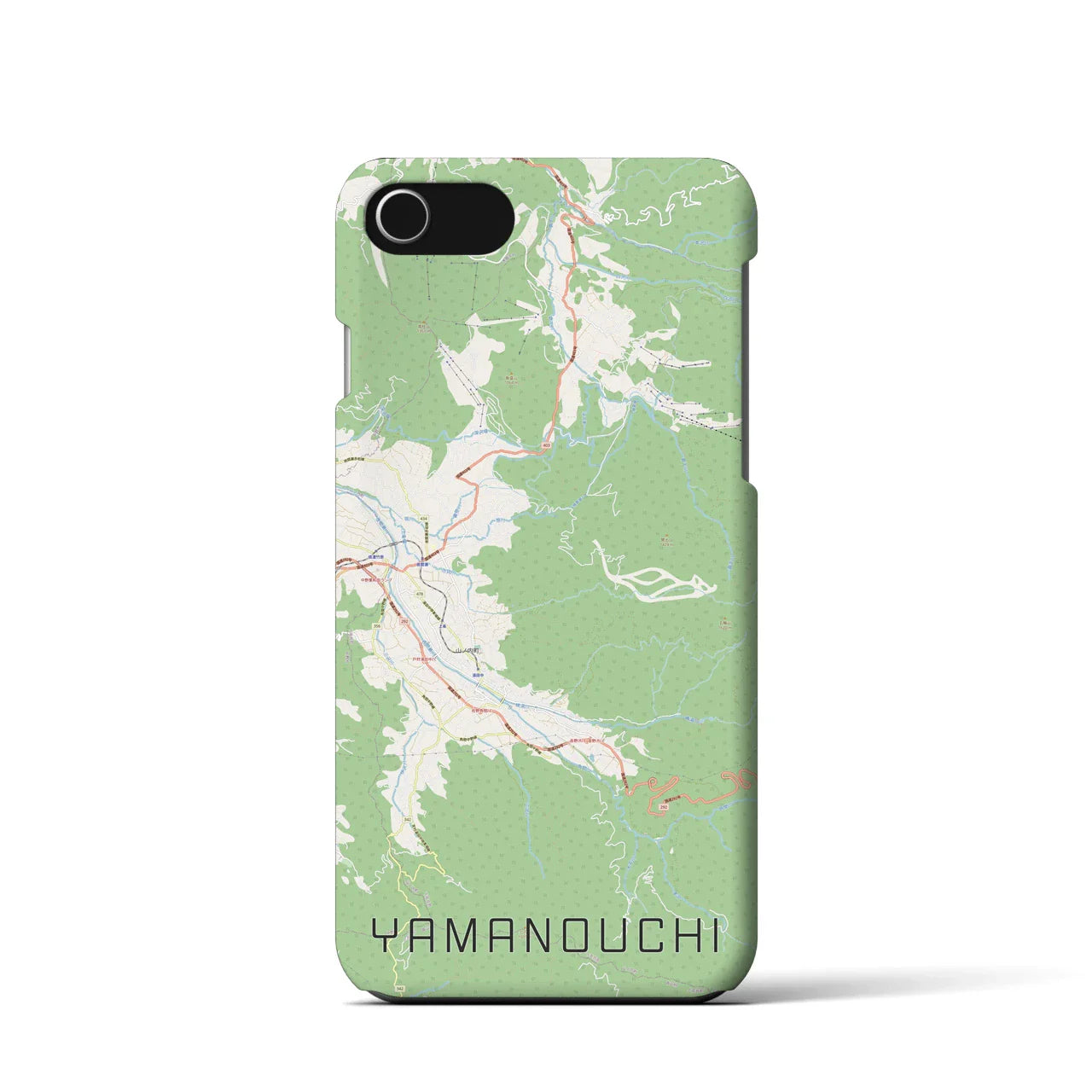 【山ノ内(長野県)】地図柄iPhoneケース(バックカバータイプ)