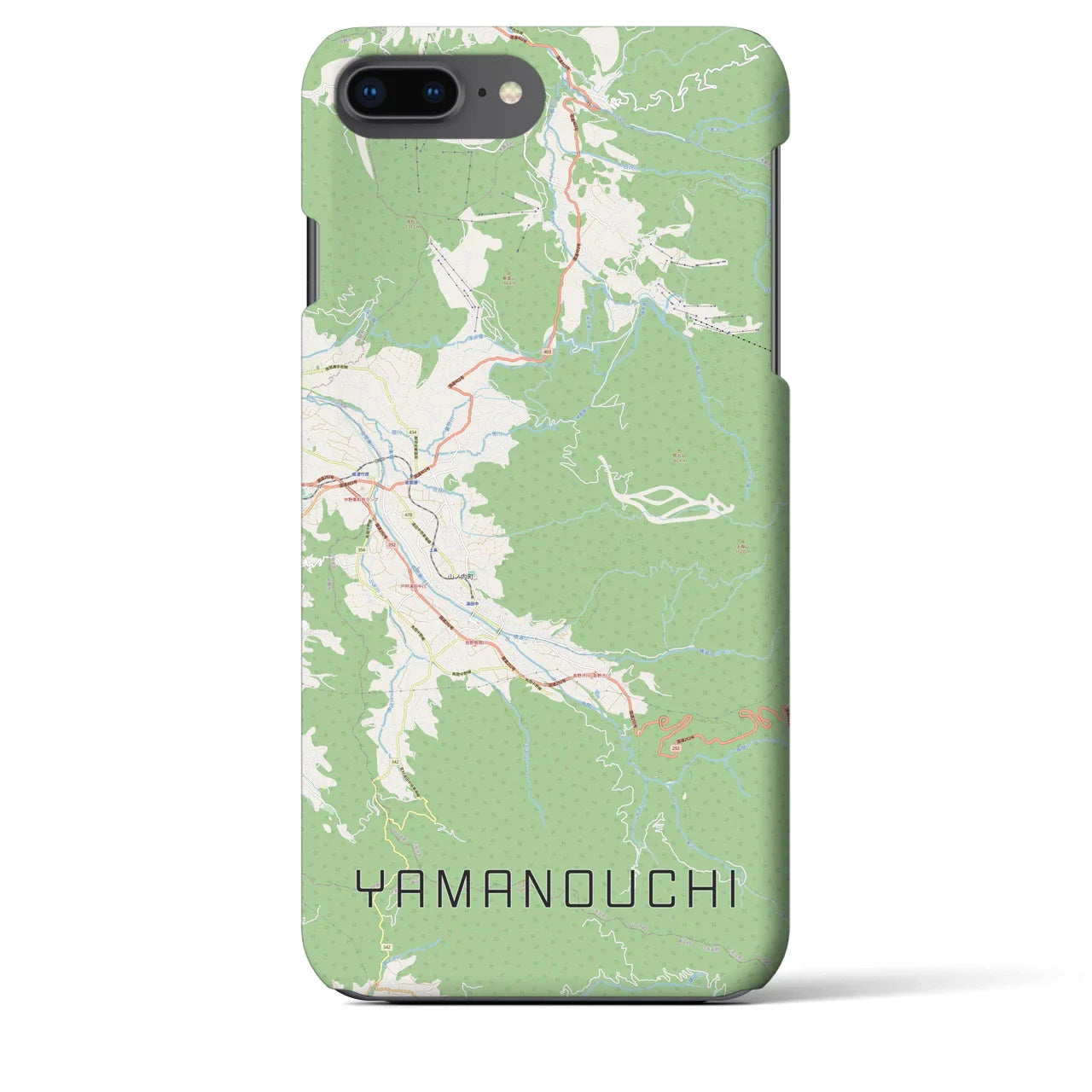 【山ノ内(長野県)】地図柄iPhoneケース(バックカバータイプ)