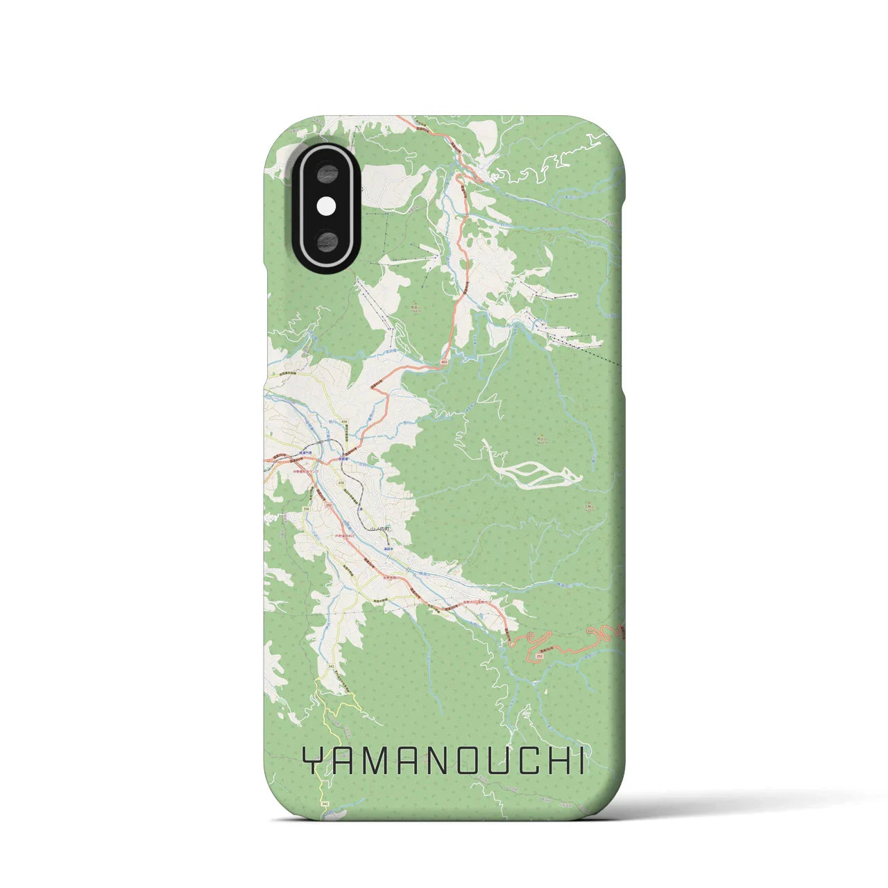【山ノ内(長野県)】地図柄iPhoneケース(バックカバータイプ)