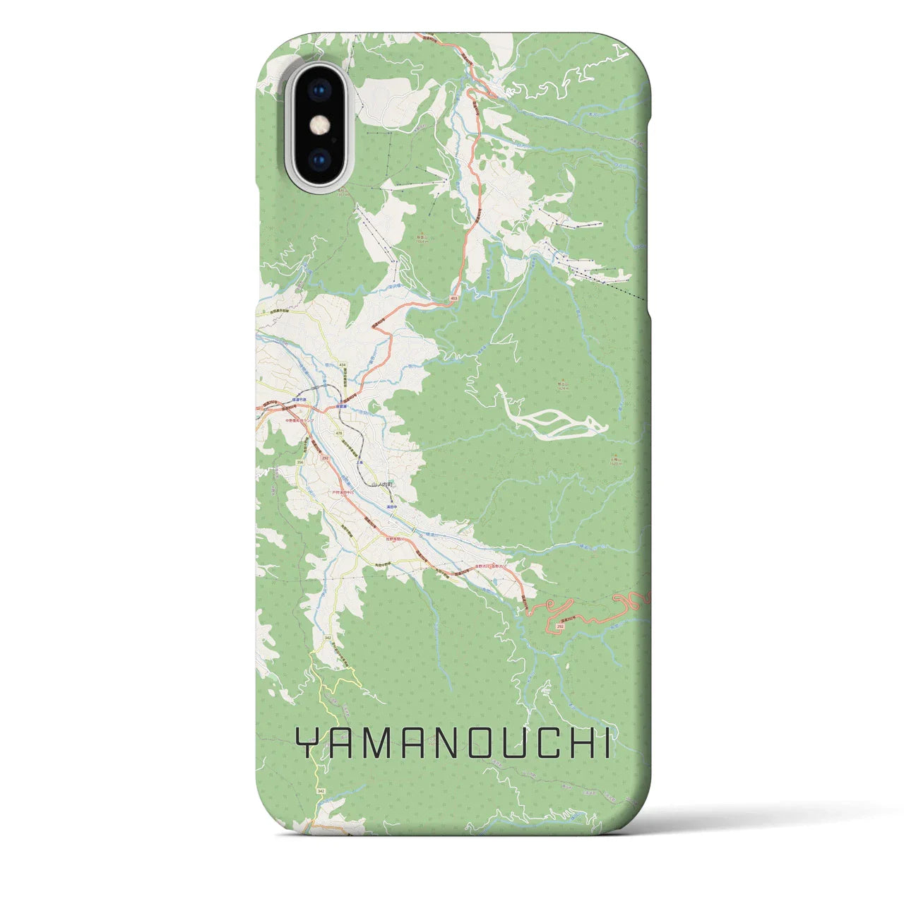【山ノ内(長野県)】地図柄iPhoneケース(バックカバータイプ)