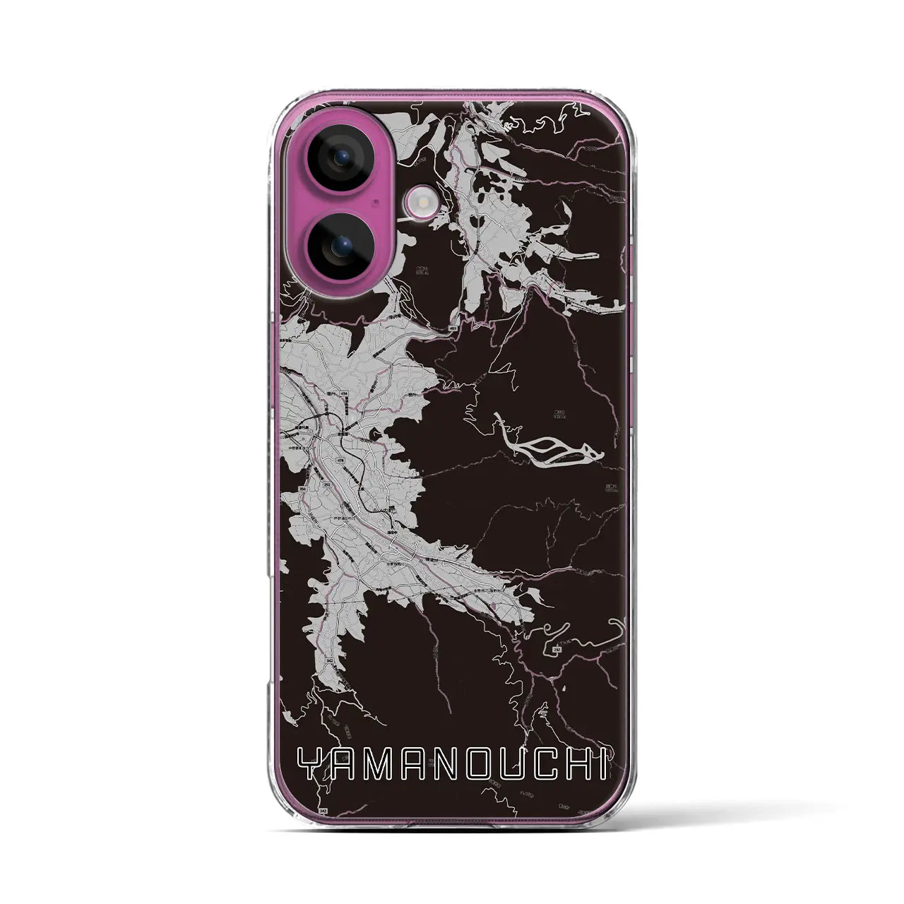 【山ノ内(長野県)】地図柄iPhoneケース(クリアタイプ)