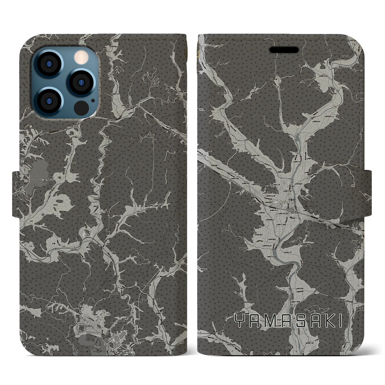 【山崎(兵庫県)】地図柄iPhoneケース(手帳タイプ)