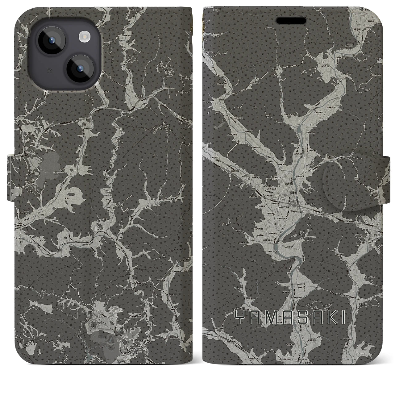 【山崎(兵庫県)】地図柄iPhoneケース(手帳タイプ)