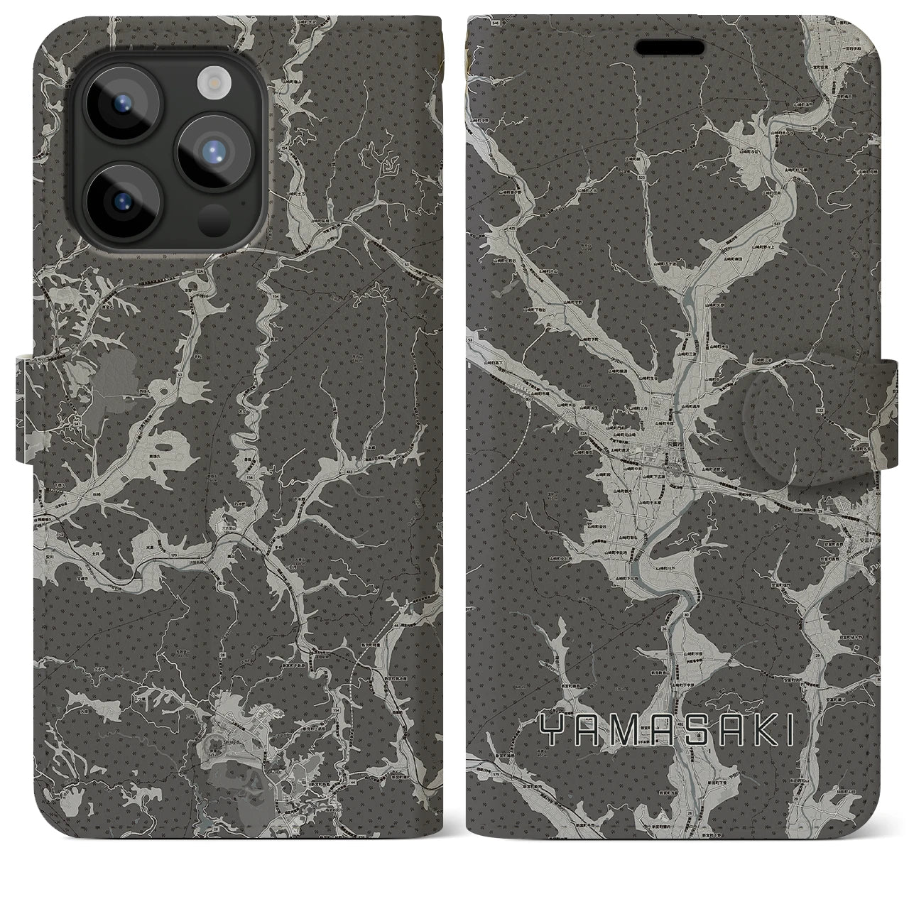 【山崎(兵庫県)】地図柄iPhoneケース(手帳タイプ)