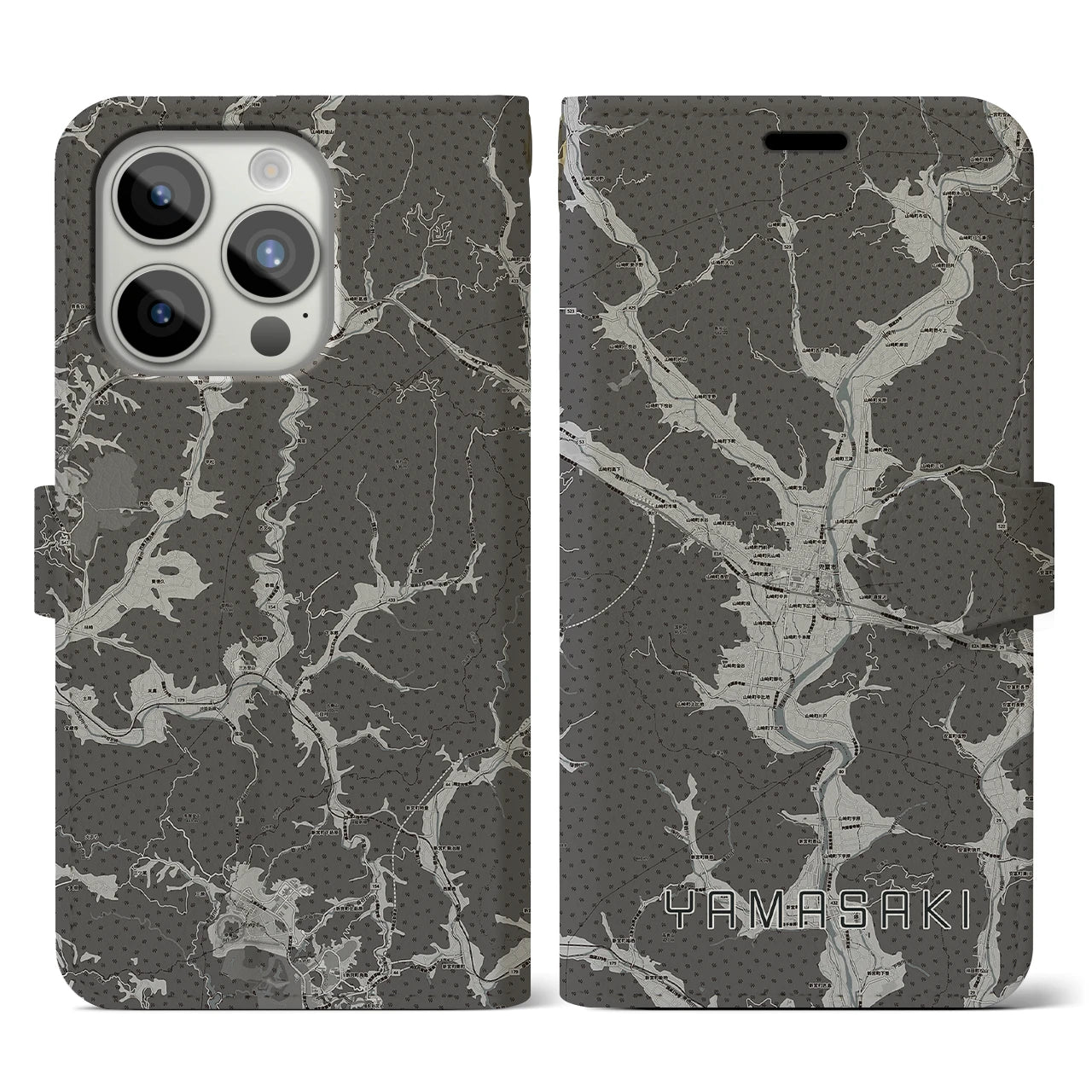 【山崎(兵庫県)】地図柄iPhoneケース(手帳タイプ)