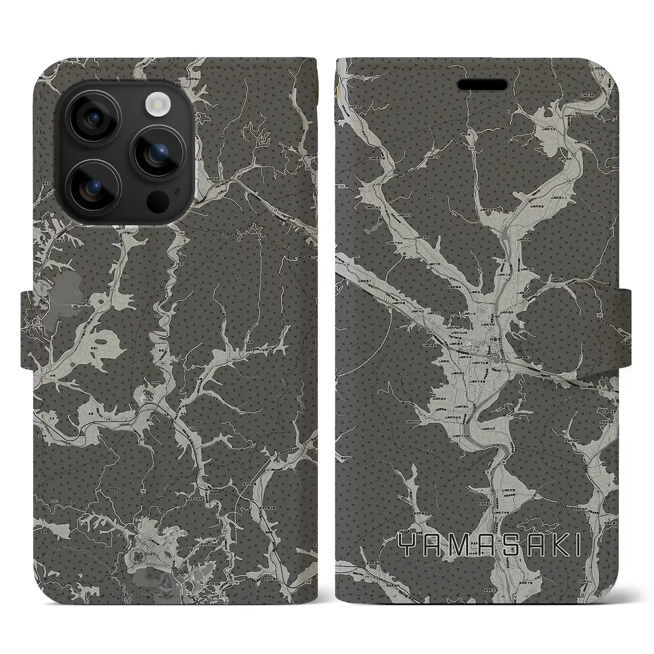 【山崎(兵庫県)】地図柄iPhoneケース(手帳タイプ)