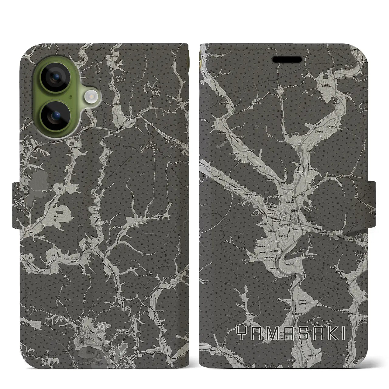 【山崎(兵庫県)】地図柄iPhoneケース(手帳タイプ)