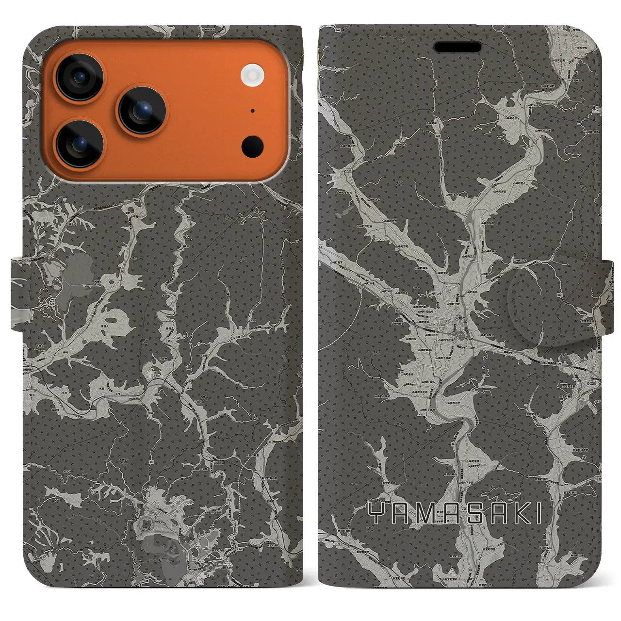 【山崎(兵庫県)】地図柄iPhoneケース(手帳タイプ)