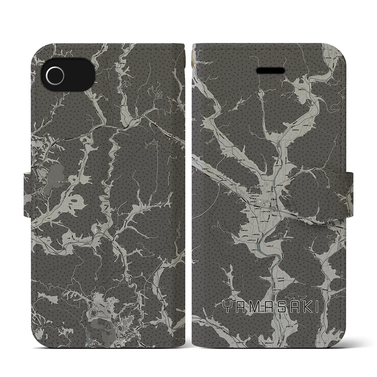 【山崎(兵庫県)】地図柄iPhoneケース(手帳タイプ)