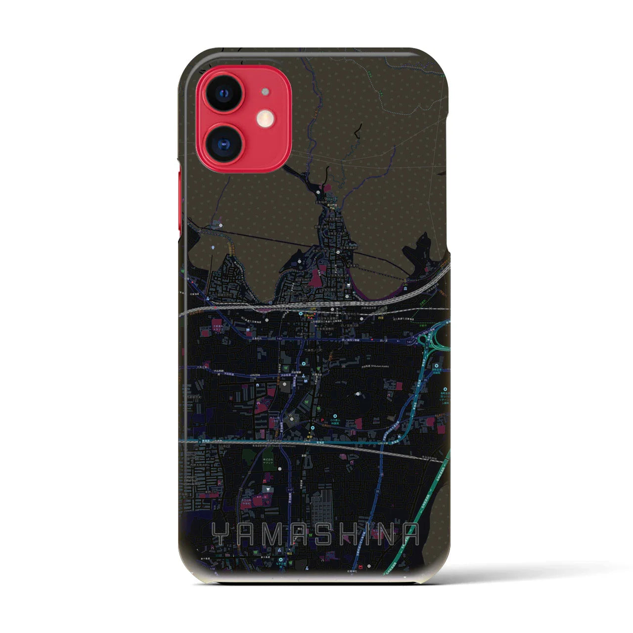 【山科(京都府)】地図柄iPhoneケース(バックカバータイプ)