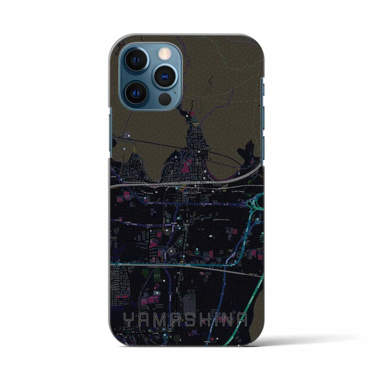 【山科(京都府)】地図柄iPhoneケース(バックカバータイプ)