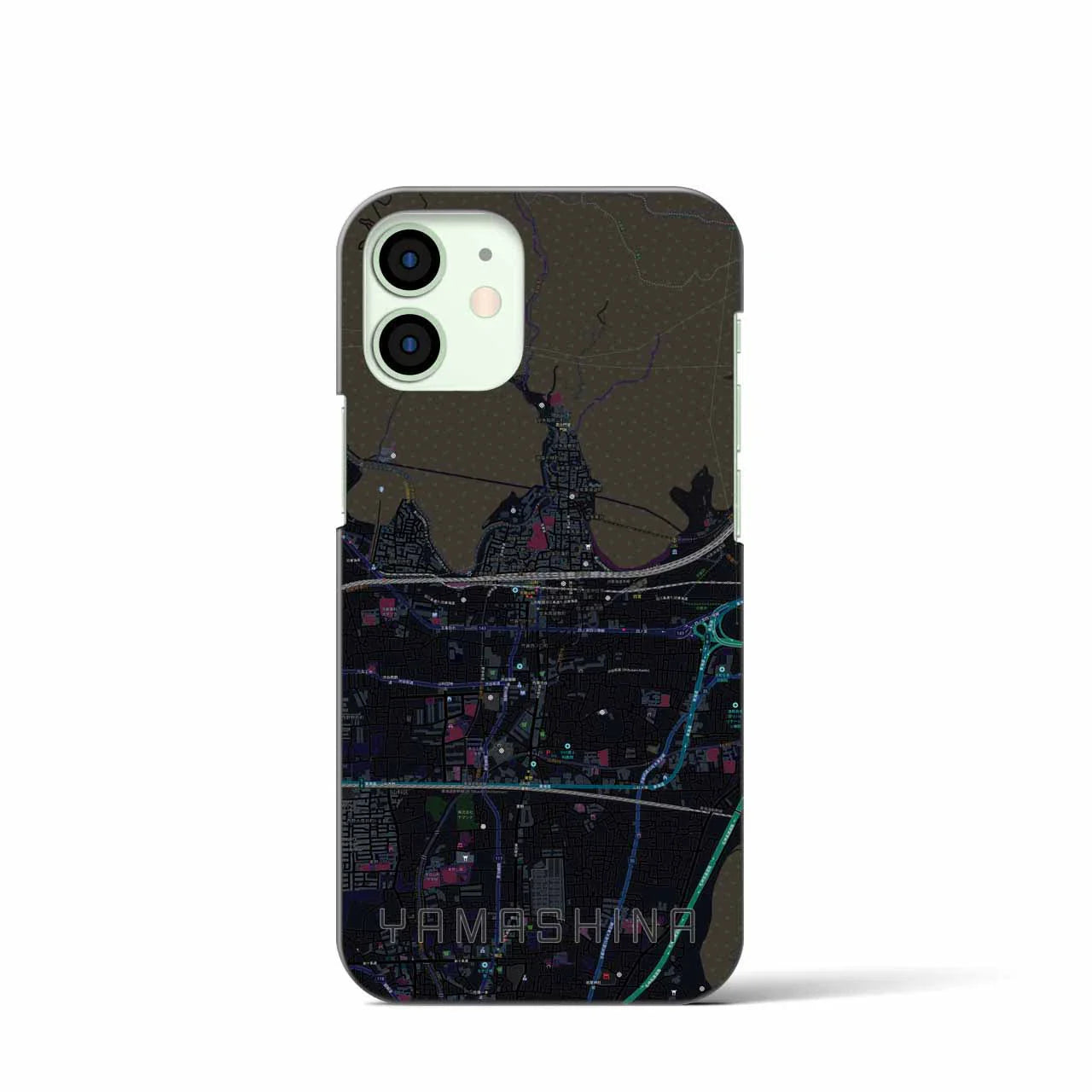 【山科(京都府)】地図柄iPhoneケース(バックカバータイプ)