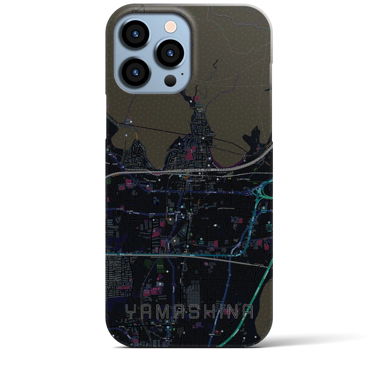 【山科(京都府)】地図柄iPhoneケース(バックカバータイプ)