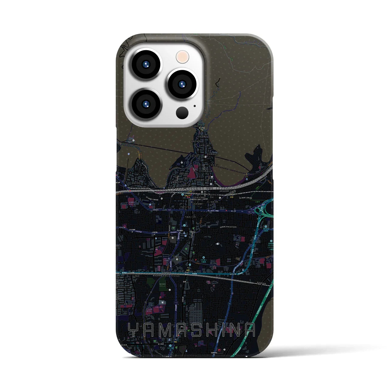 【山科(京都府)】地図柄iPhoneケース(バックカバータイプ)