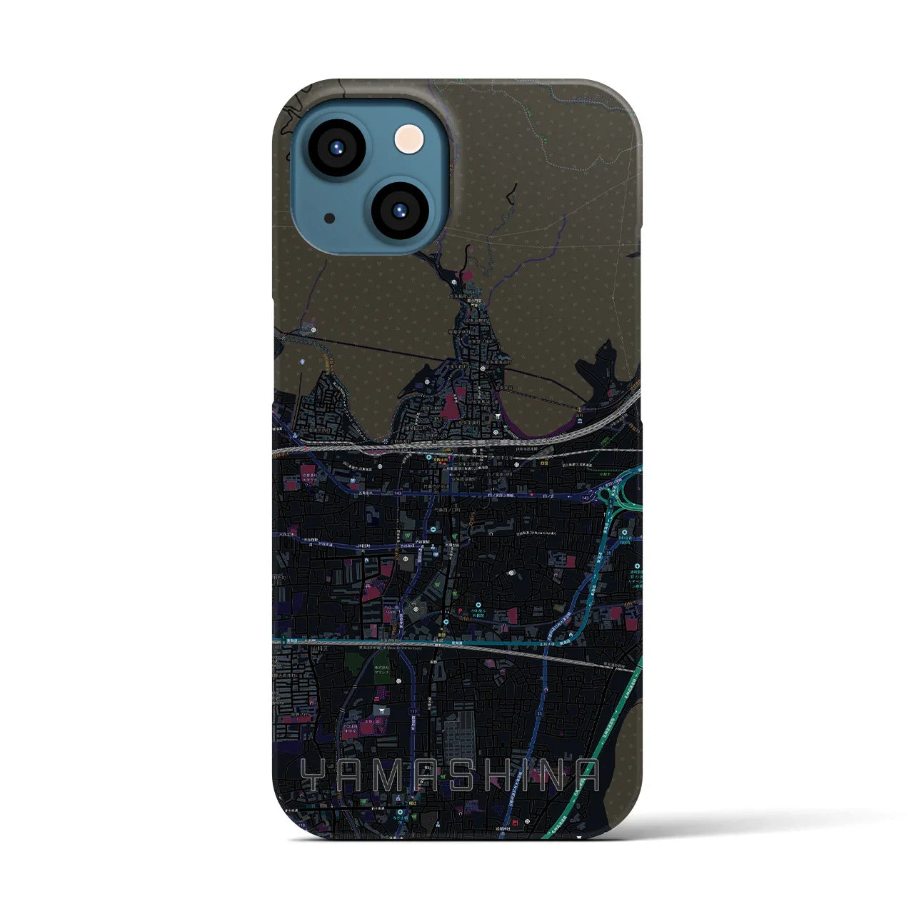 【山科(京都府)】地図柄iPhoneケース(バックカバータイプ)