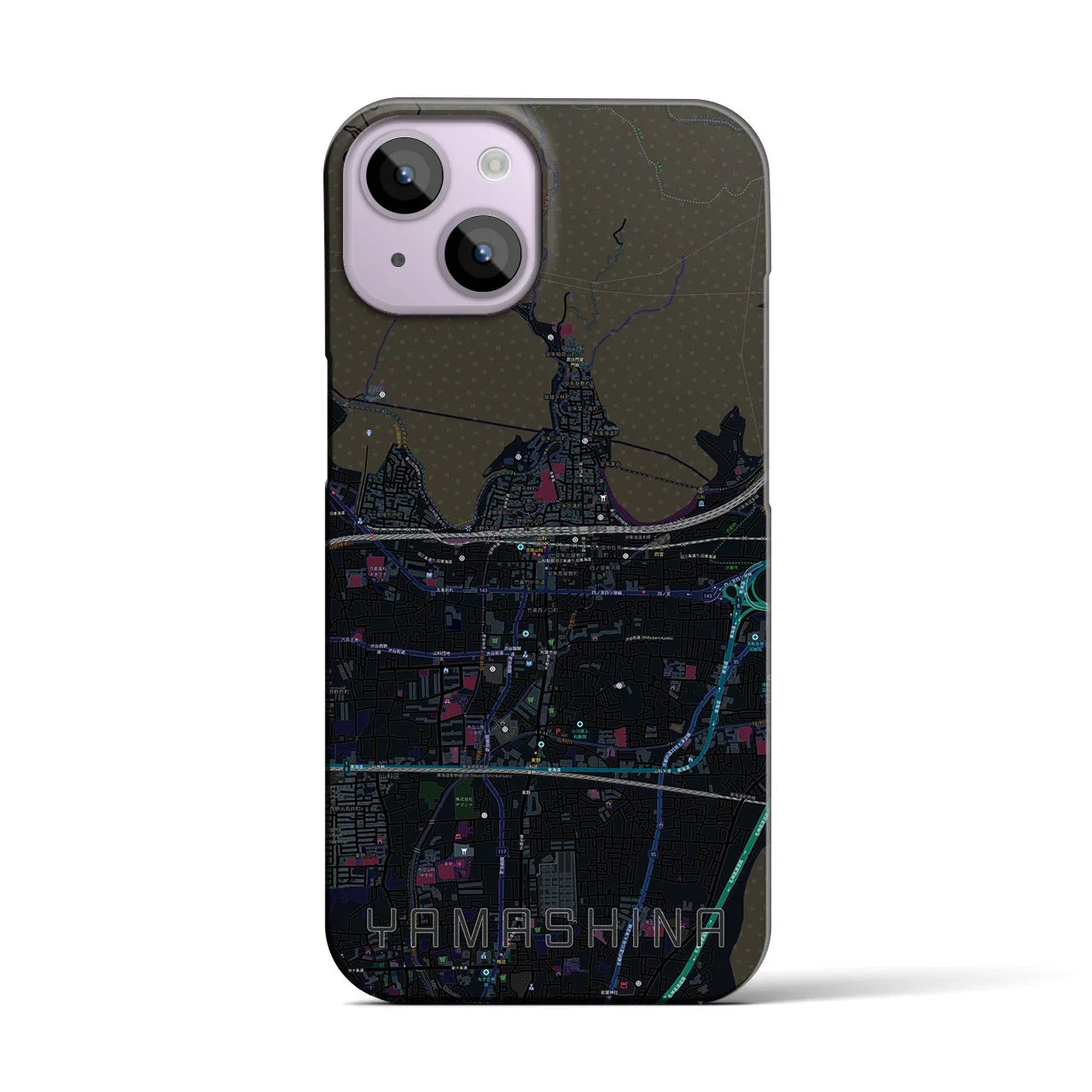 【山科(京都府)】地図柄iPhoneケース(バックカバータイプ)