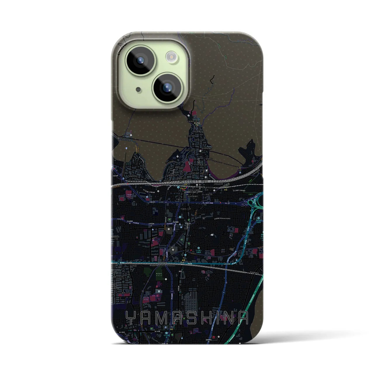 【山科(京都府)】地図柄iPhoneケース(バックカバータイプ)