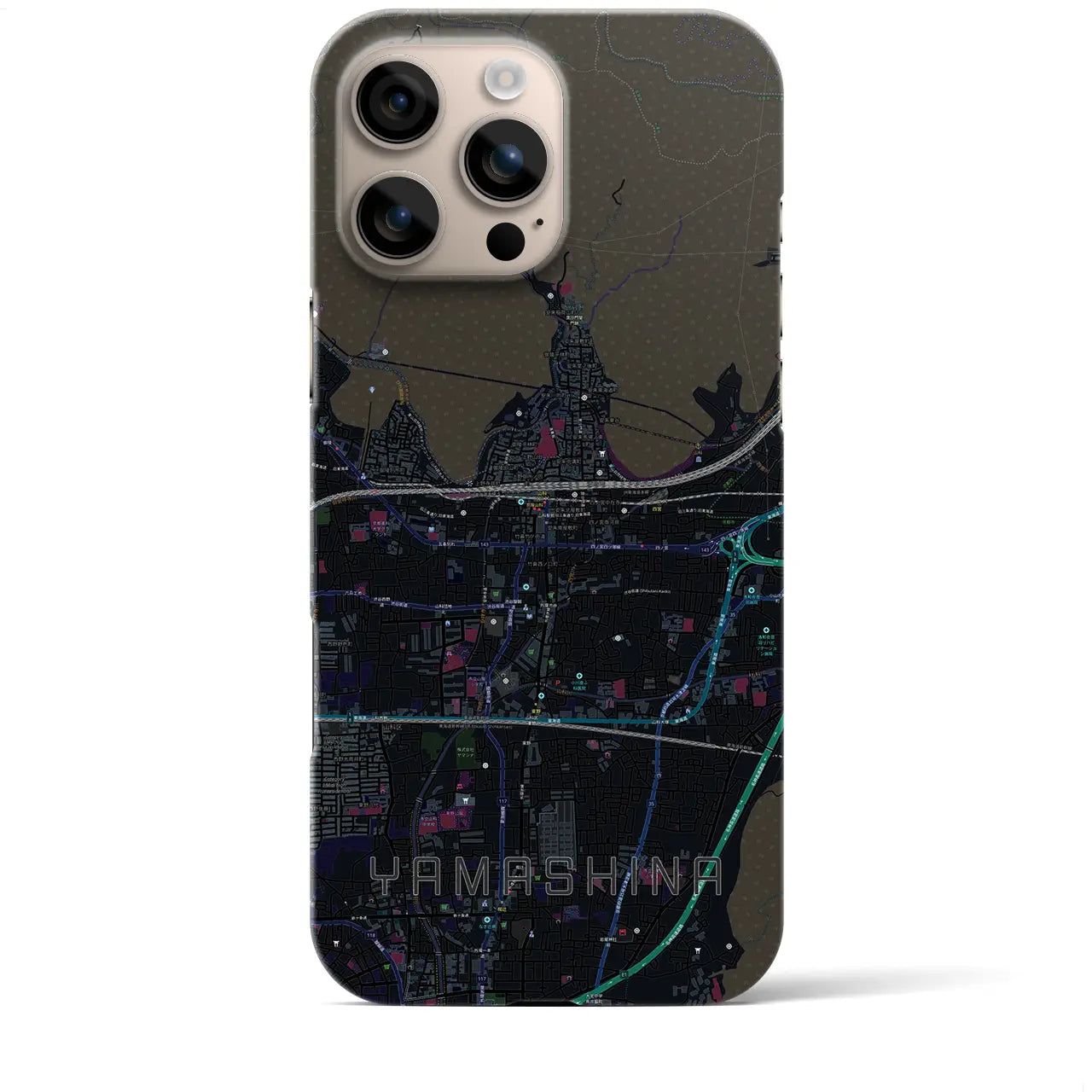 【山科(京都府)】地図柄iPhoneケース(バックカバータイプ)