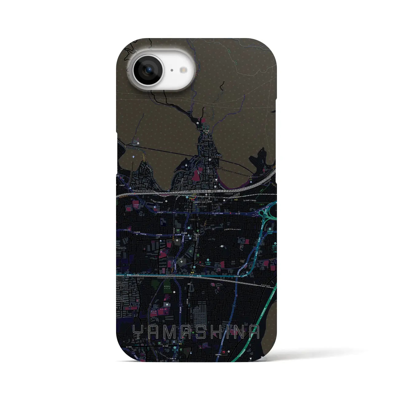 【山科(京都府)】地図柄iPhoneケース(バックカバータイプ)