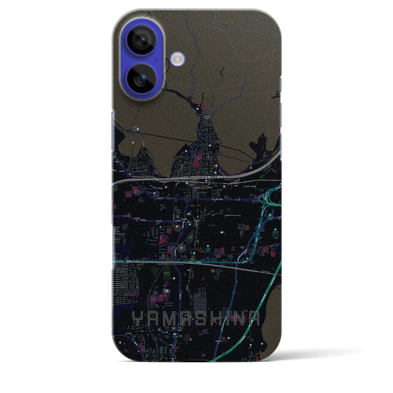 【山科(京都府)】地図柄iPhoneケース(バックカバータイプ)