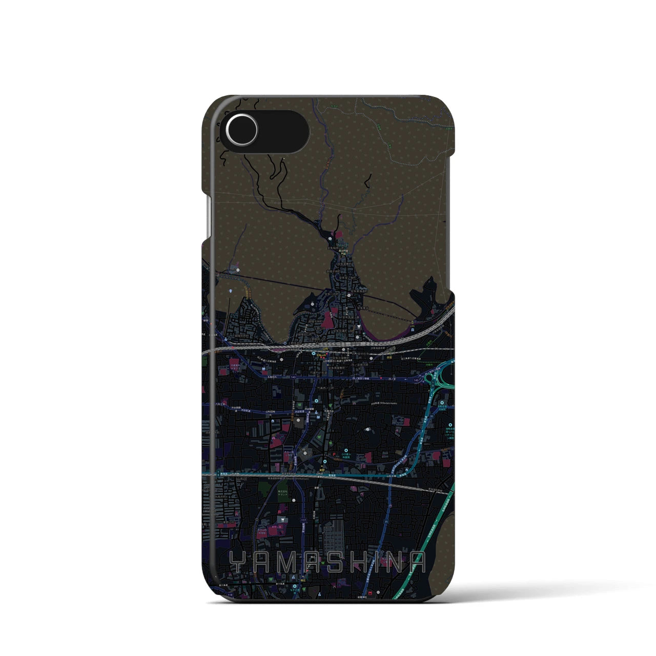 【山科(京都府)】地図柄iPhoneケース(バックカバータイプ)