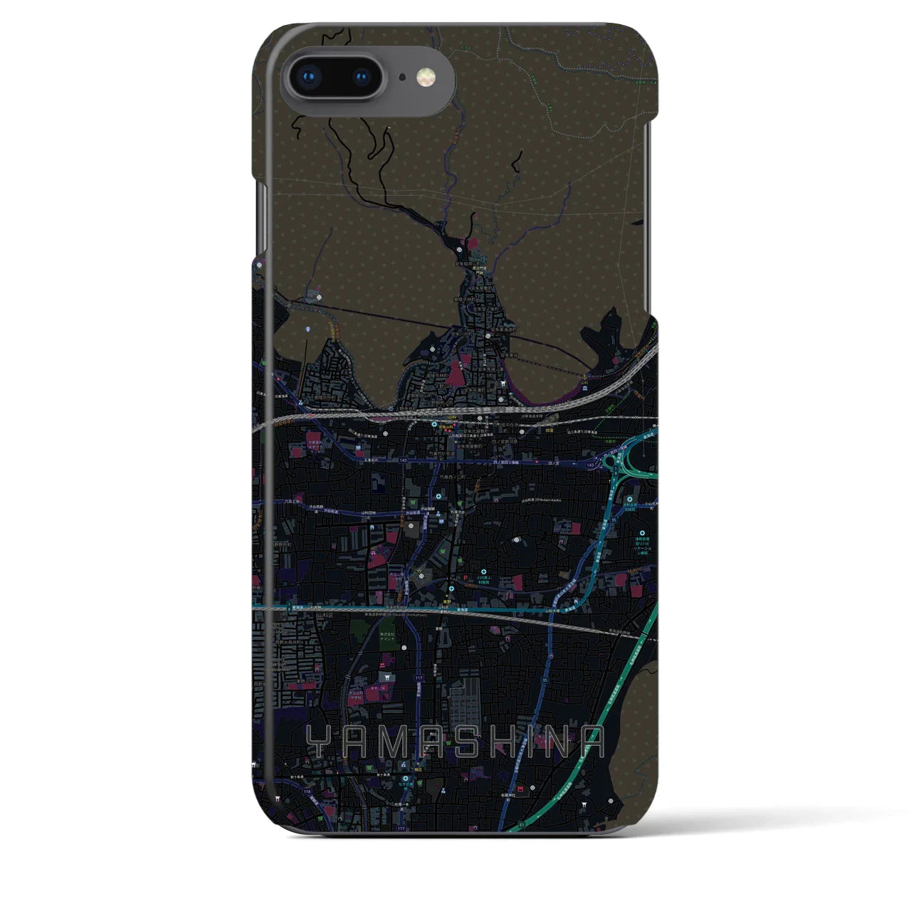 【山科(京都府)】地図柄iPhoneケース(バックカバータイプ)