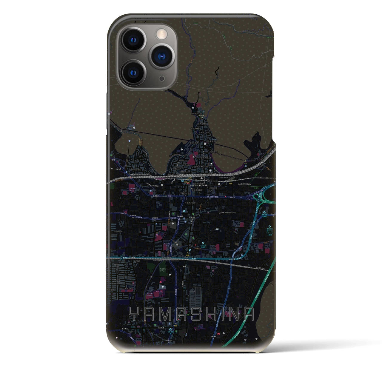 【山科(京都府)】地図柄iPhoneケース(バックカバータイプ)