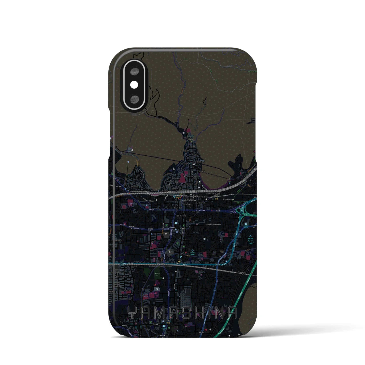 【山科(京都府)】地図柄iPhoneケース(バックカバータイプ)