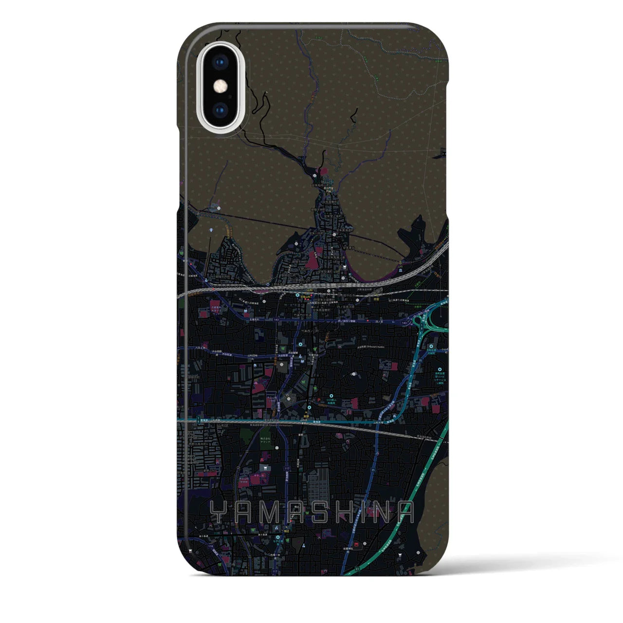 【山科(京都府)】地図柄iPhoneケース(バックカバータイプ)