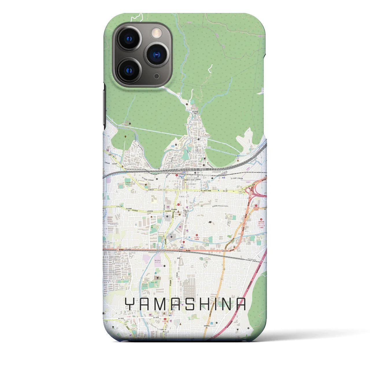【山科(京都府)】地図柄iPhoneケース(バックカバータイプ)