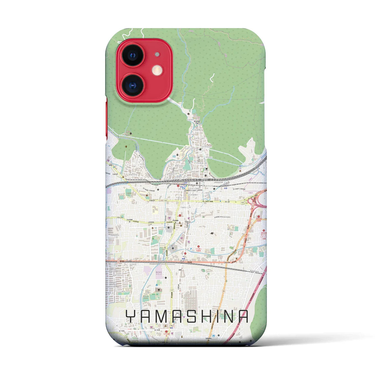 【山科(京都府)】地図柄iPhoneケース(バックカバータイプ)