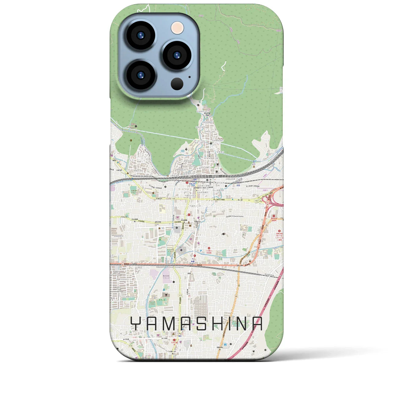 【山科(京都府)】地図柄iPhoneケース(バックカバータイプ)