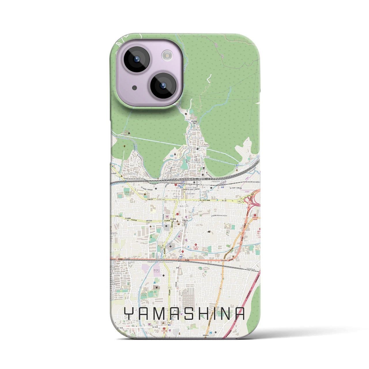【山科(京都府)】地図柄iPhoneケース(バックカバータイプ)