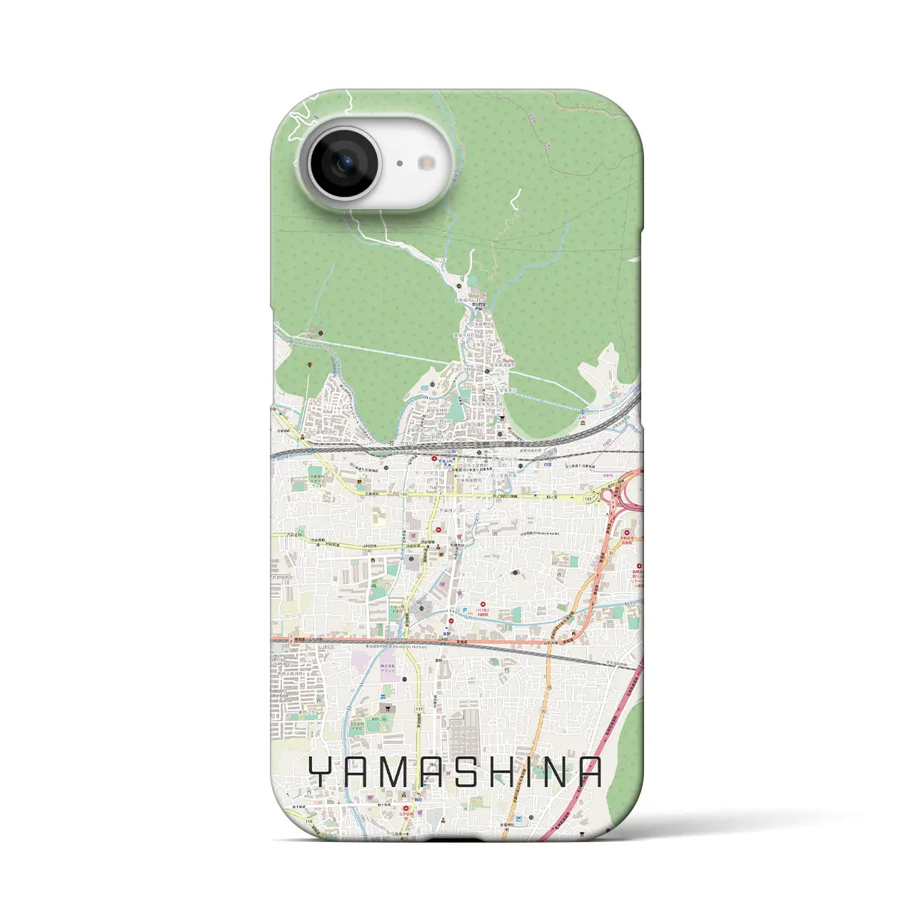 【山科(京都府)】地図柄iPhoneケース(バックカバータイプ)