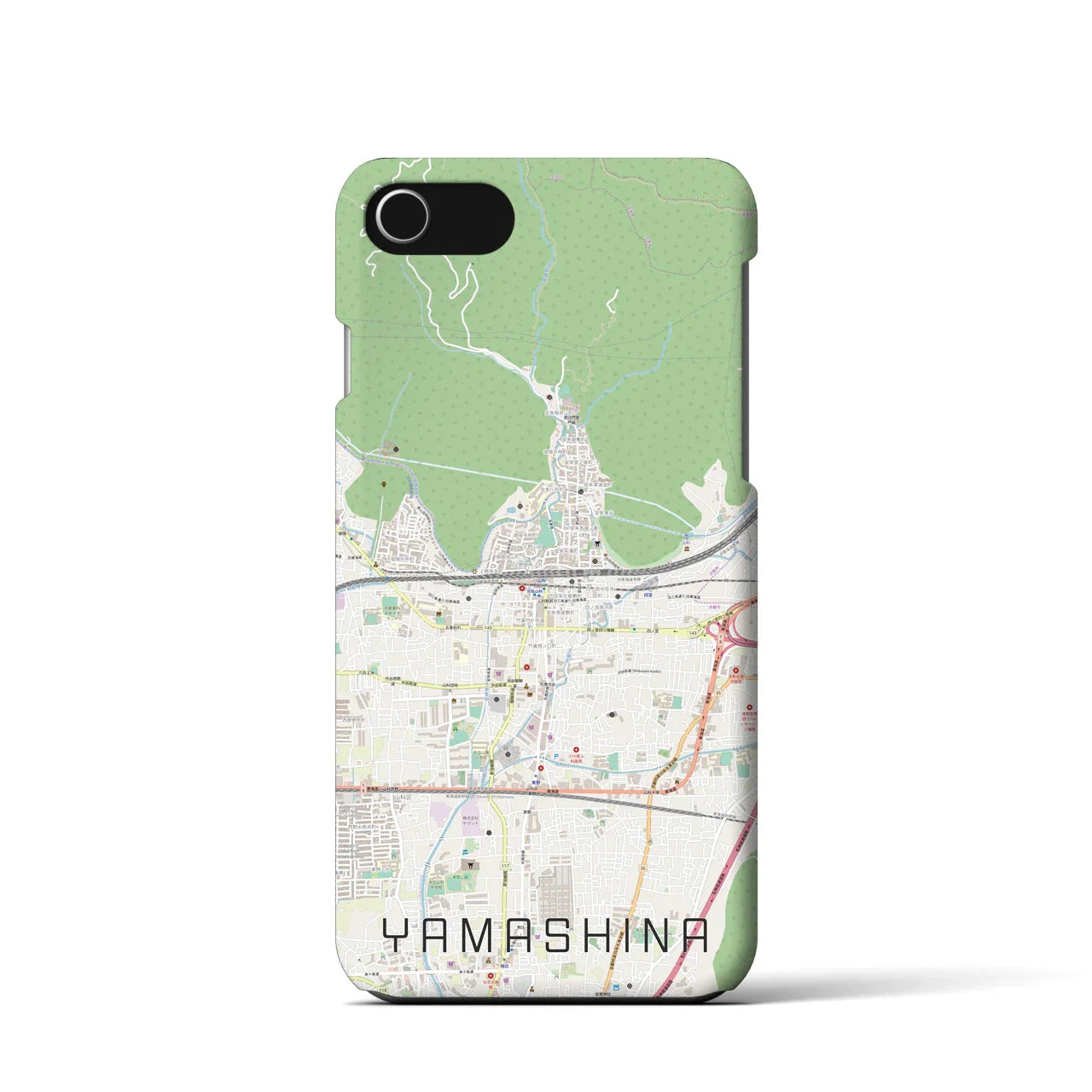 【山科(京都府)】地図柄iPhoneケース(バックカバータイプ)