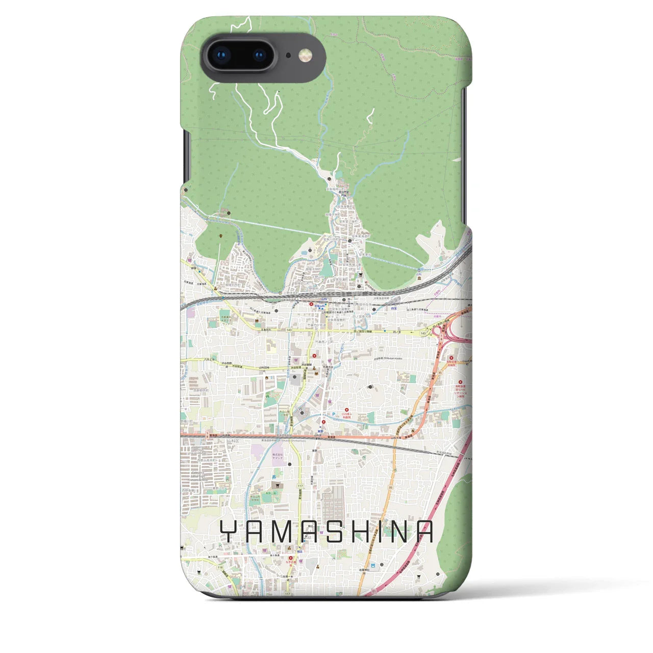 【山科(京都府)】地図柄iPhoneケース(バックカバータイプ)