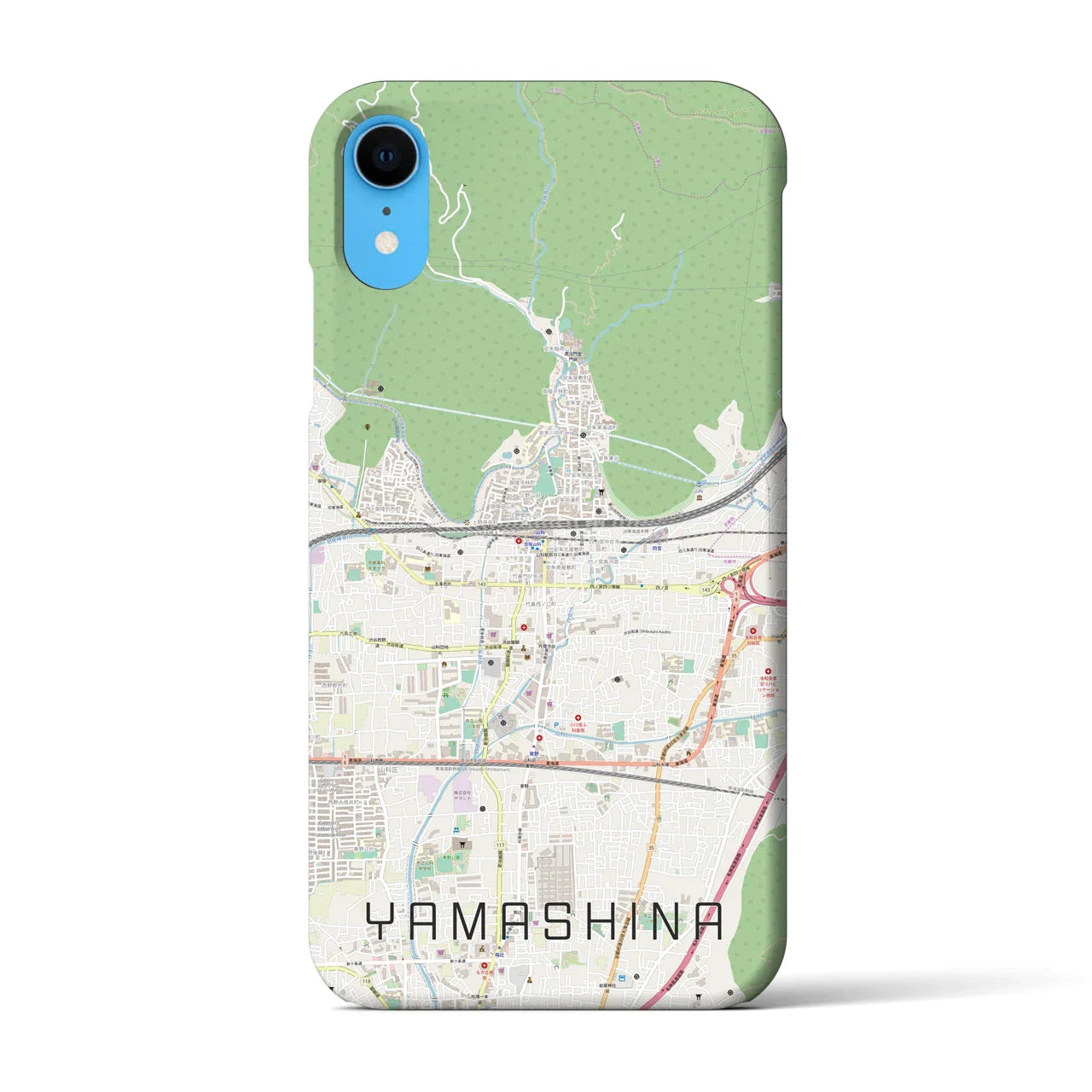 【山科(京都府)】地図柄iPhoneケース(バックカバータイプ)