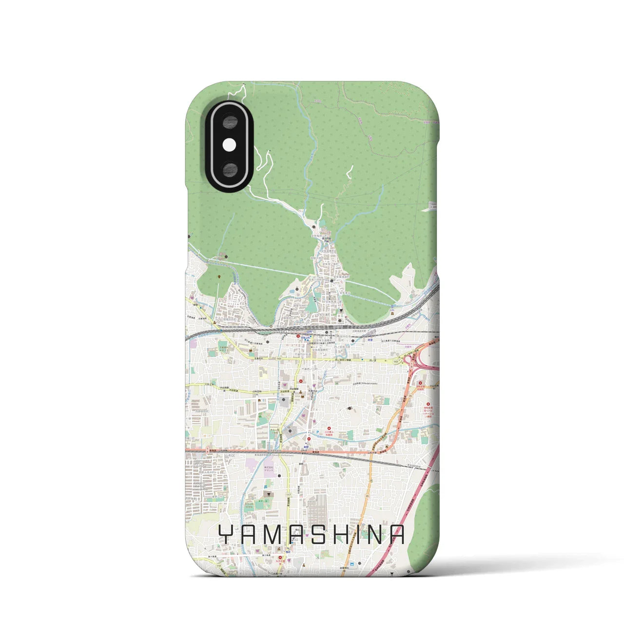 【山科(京都府)】地図柄iPhoneケース(バックカバータイプ)
