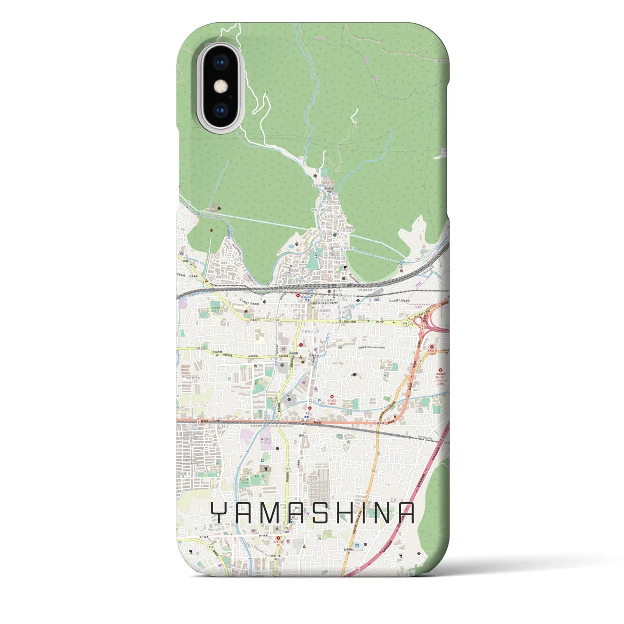 【山科(京都府)】地図柄iPhoneケース(バックカバータイプ)