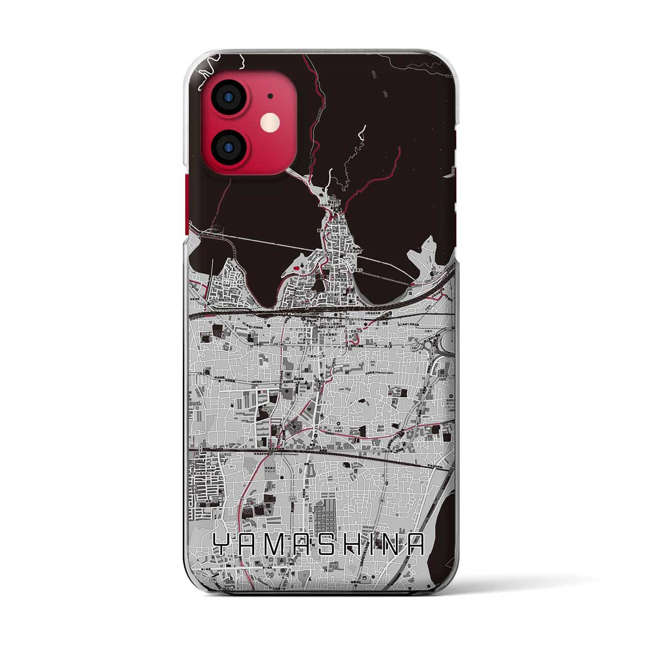 【山科(京都府)】地図柄iPhoneケース(クリアタイプ)