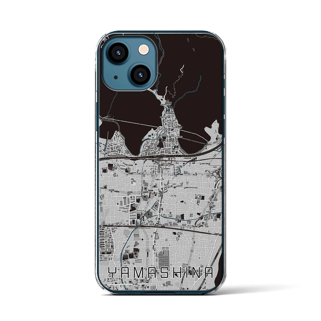 【山科(京都府)】地図柄iPhoneケース(クリアタイプ)