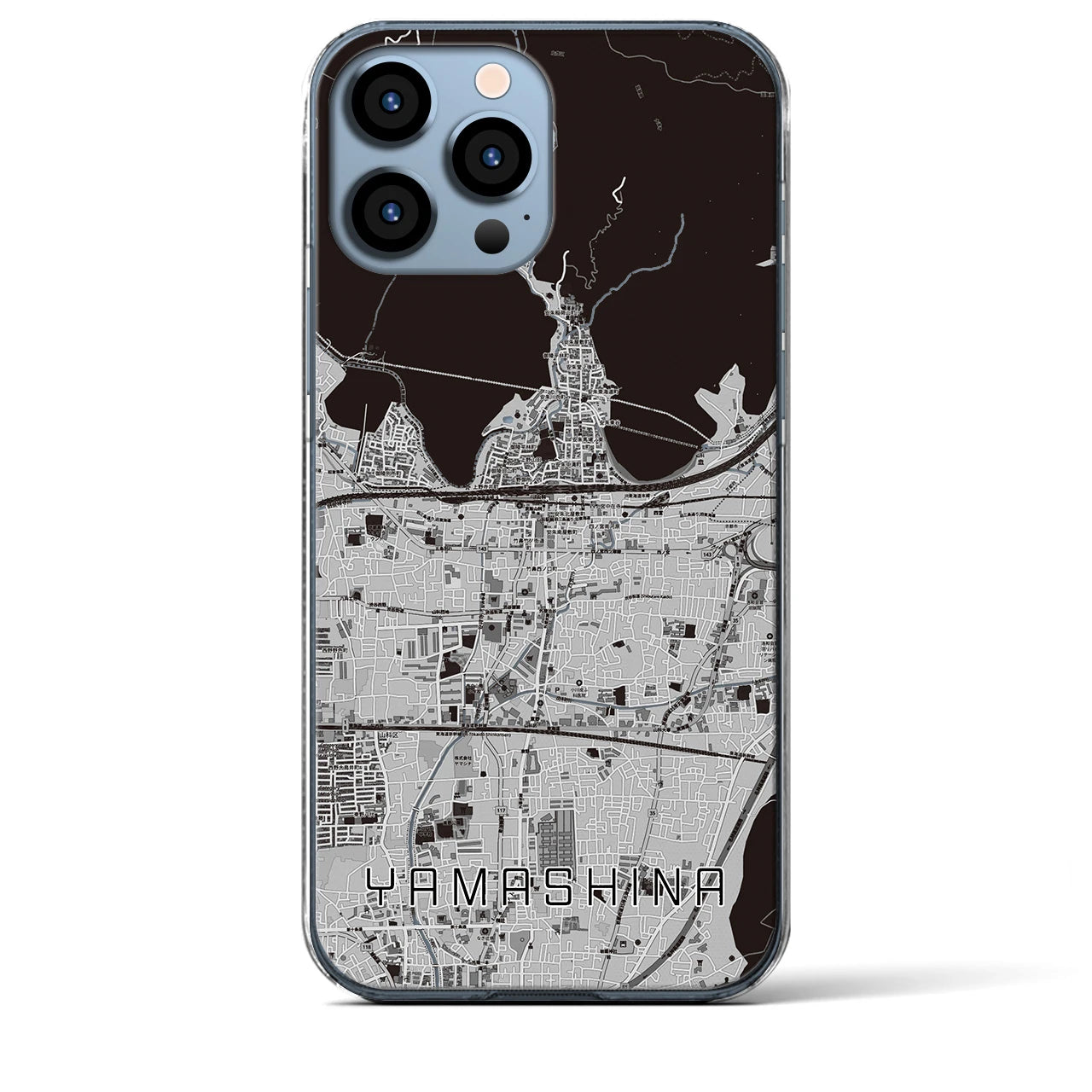 【山科(京都府)】地図柄iPhoneケース(クリアタイプ)