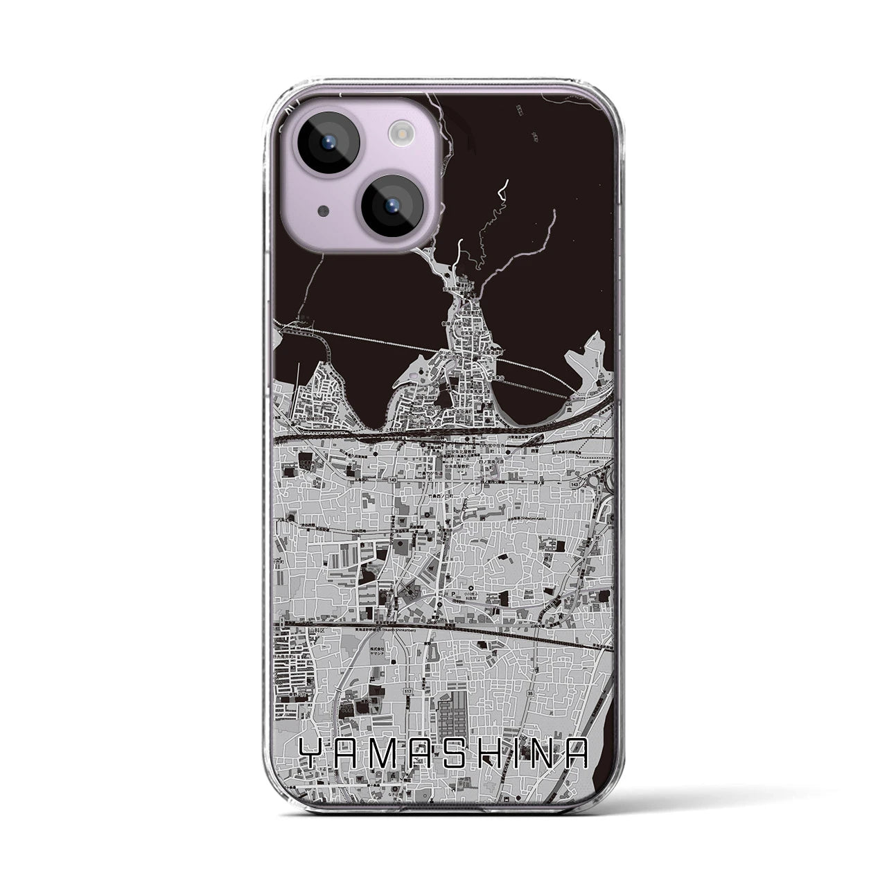 【山科(京都府)】地図柄iPhoneケース(クリアタイプ)