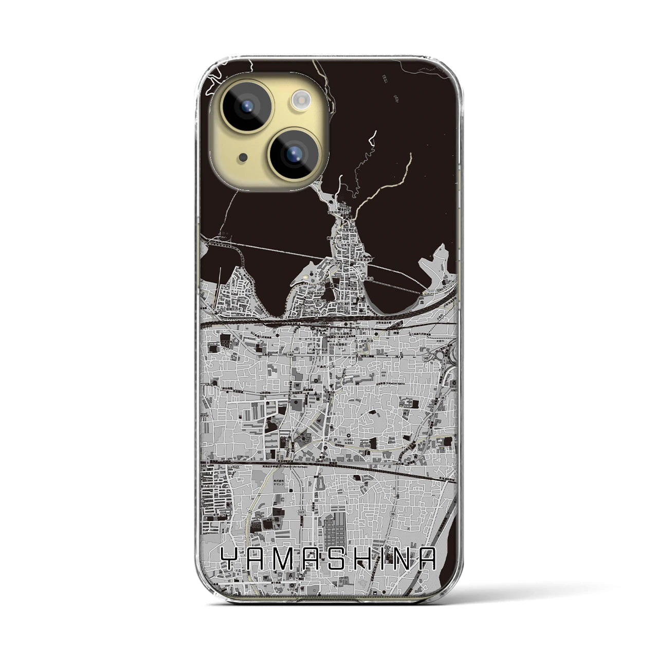 【山科(京都府)】地図柄iPhoneケース(クリアタイプ)