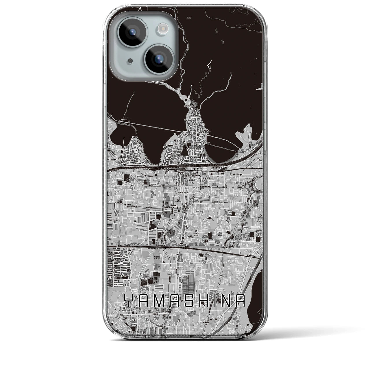 【山科(京都府)】地図柄iPhoneケース(クリアタイプ)