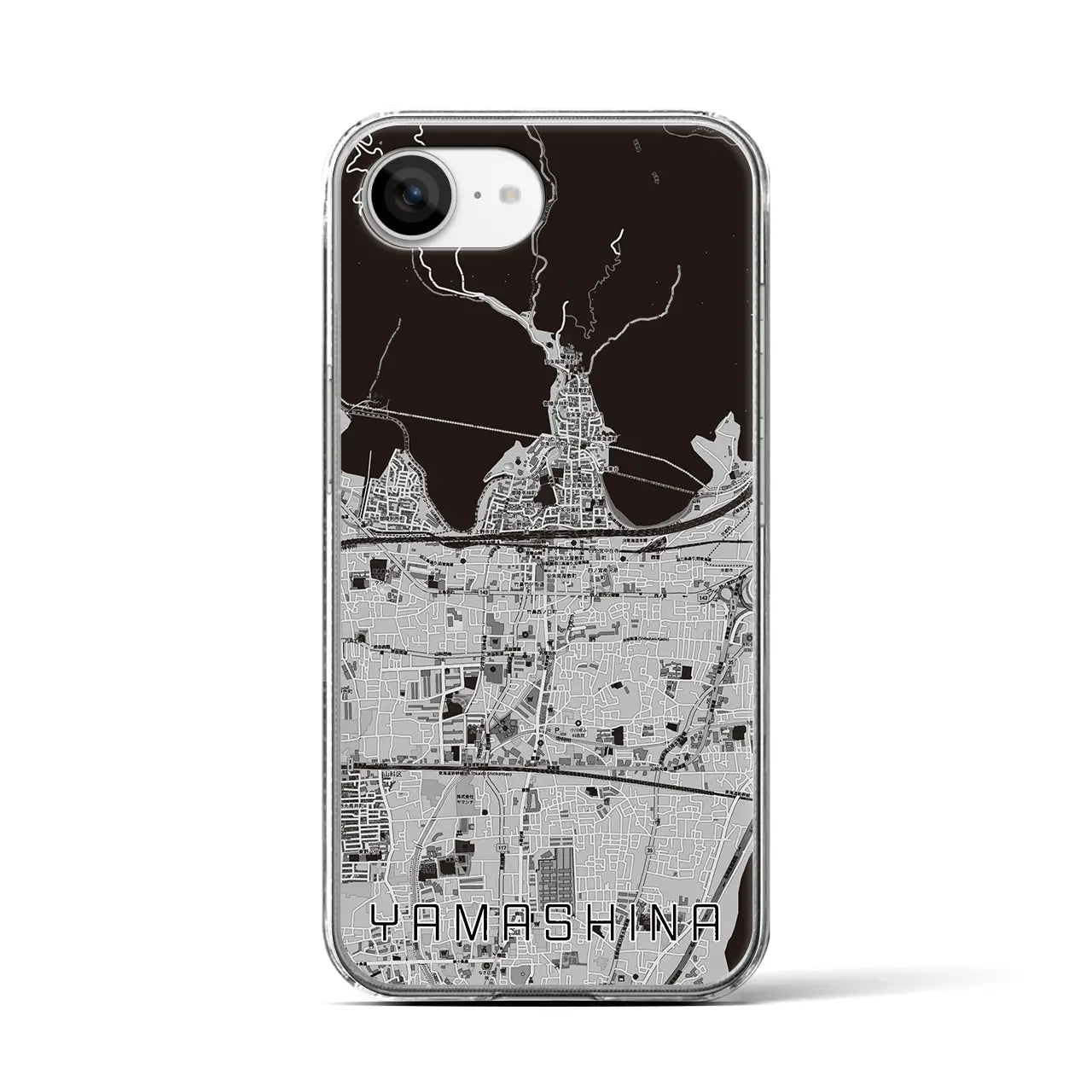 【山科(京都府)】地図柄iPhoneケース(クリアタイプ)