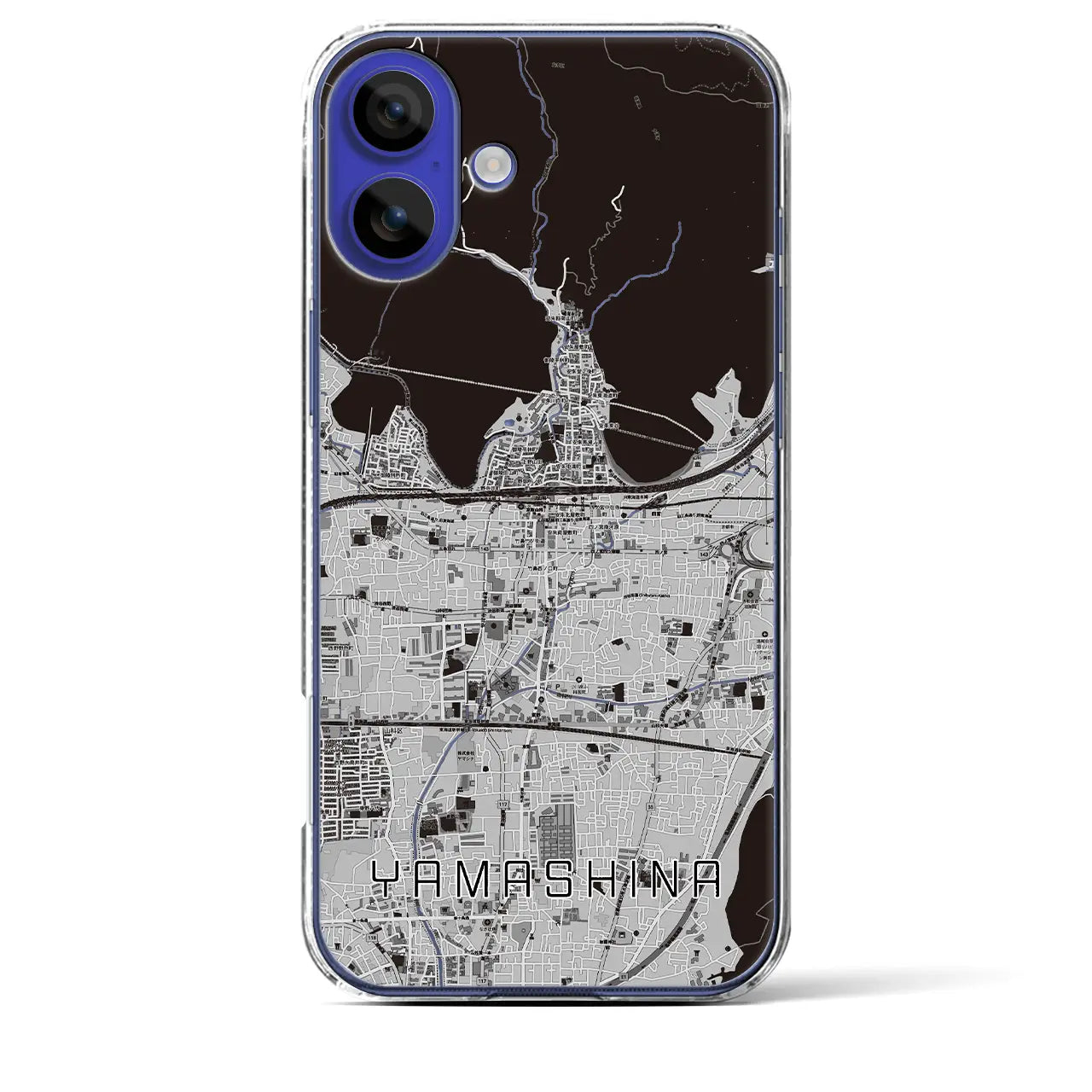 【山科(京都府)】地図柄iPhoneケース(クリアタイプ)