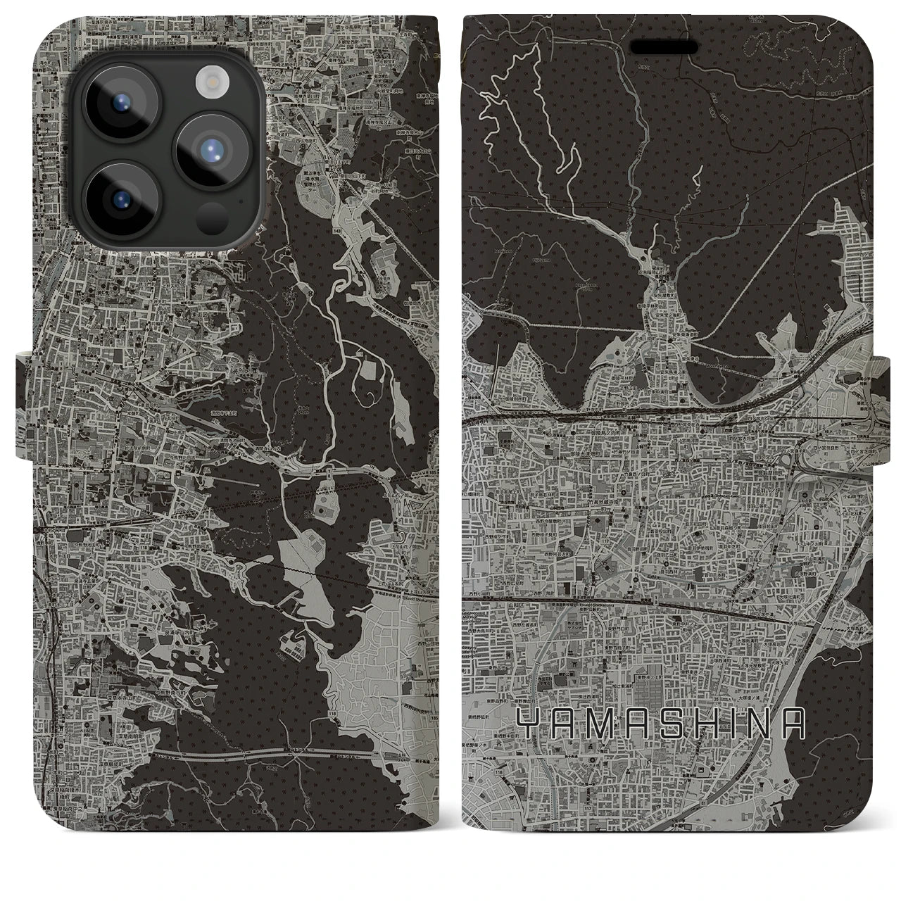 【山科(京都府)】地図柄iPhoneケース(手帳タイプ)